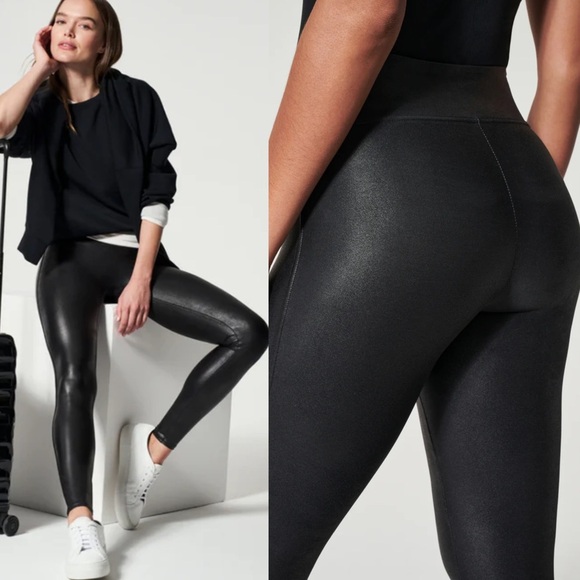 SPANX Black Faux Leather Leggings - Picture 4 of 11